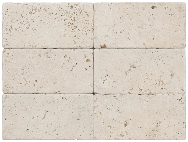 Antique Ivory 3x6 Subway Tumbled Travertine Tile