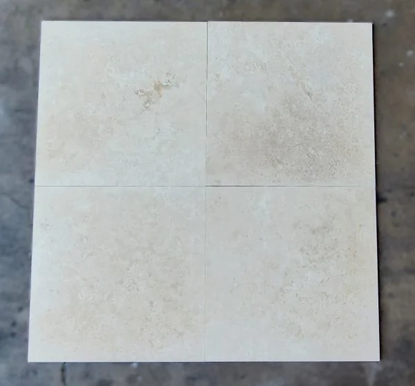 Ivory 24x24 Cross Cut Travertine Honed Filled Tile