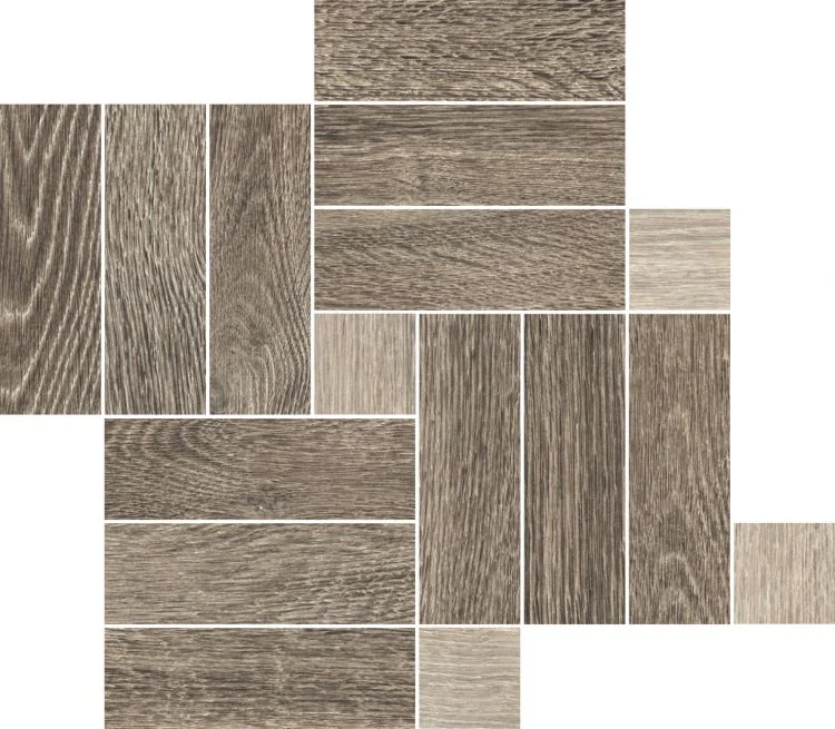 Orto Botanico OB03 Walnut 14x16 Wood Look Porcelain Mosaic