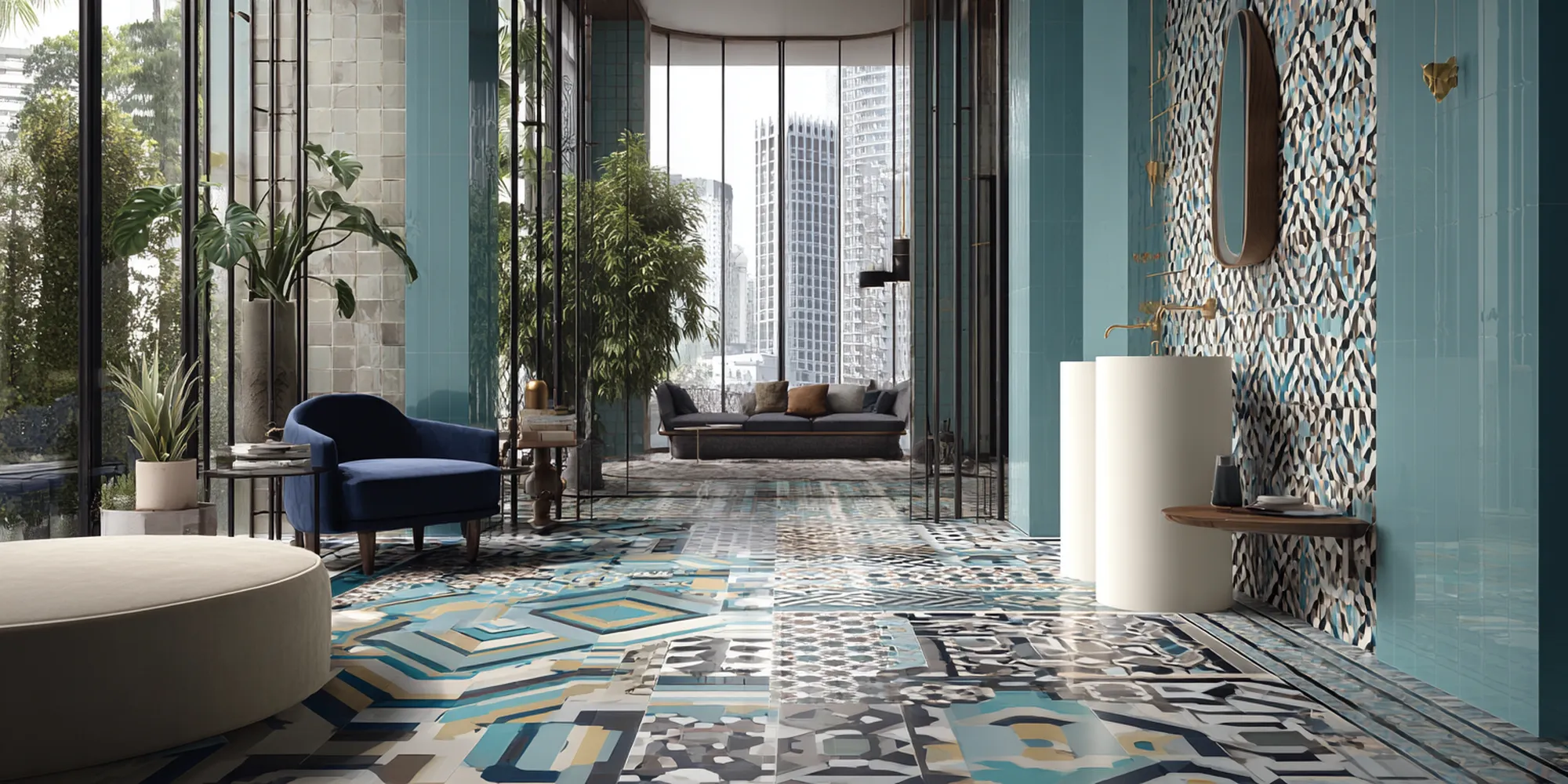 Porcelain Sheet Mosaics creating beautiful and vibrant spaces