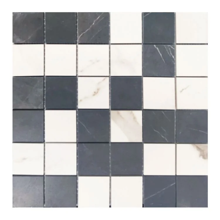 Prestigio Statuario-Marquinia Mix Soft Marble Look Porcelain Mosaic