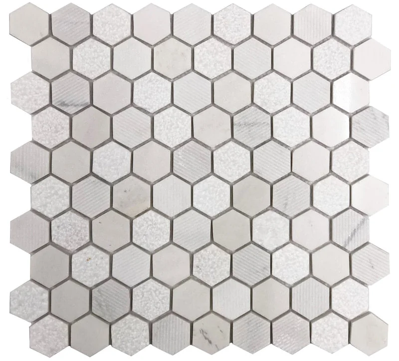 Beige Mix 12x12 Hexagon Stone Mosaic
