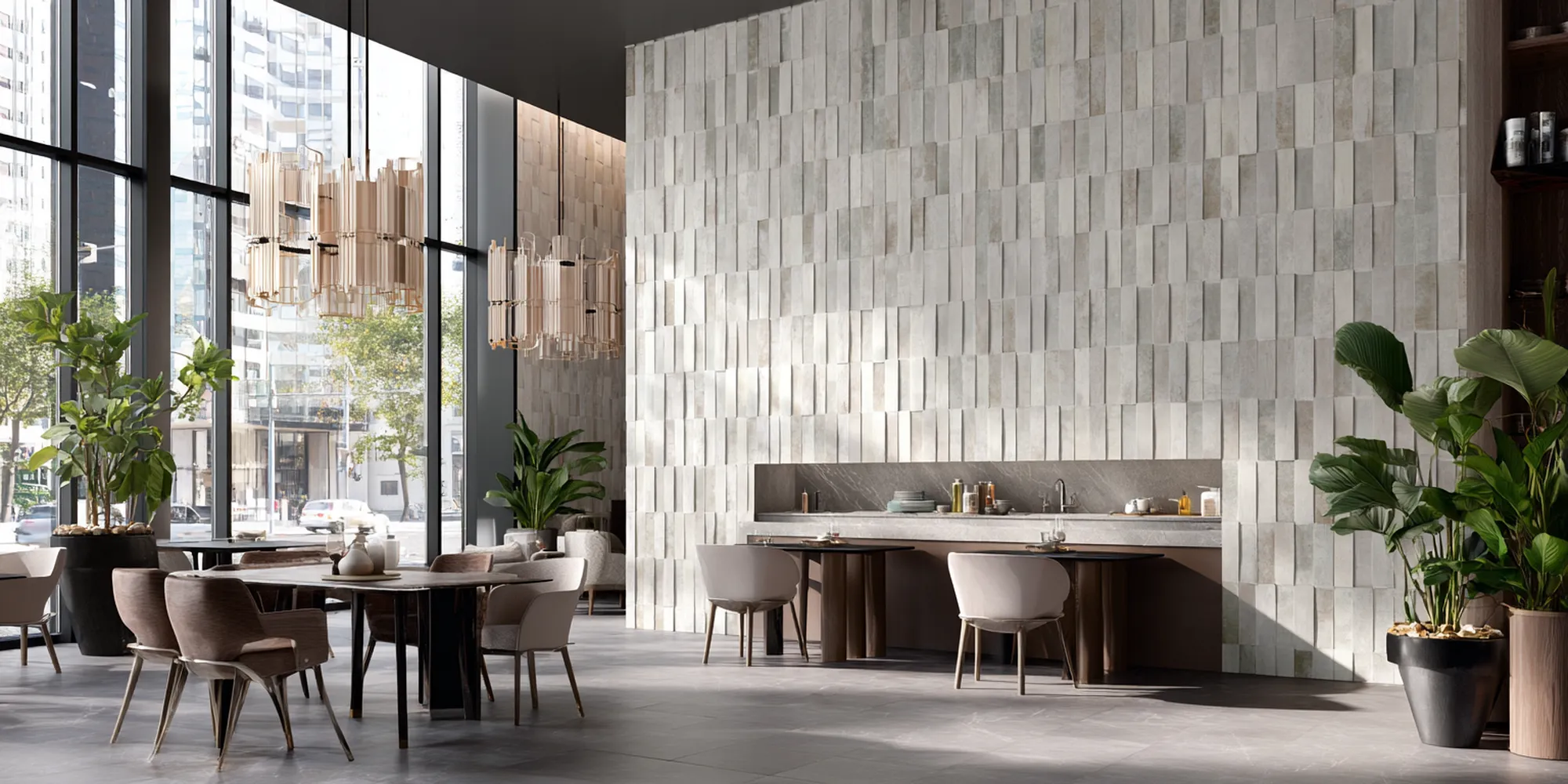 Stone-look Sheet Mosaics offer elegant design options for interiors