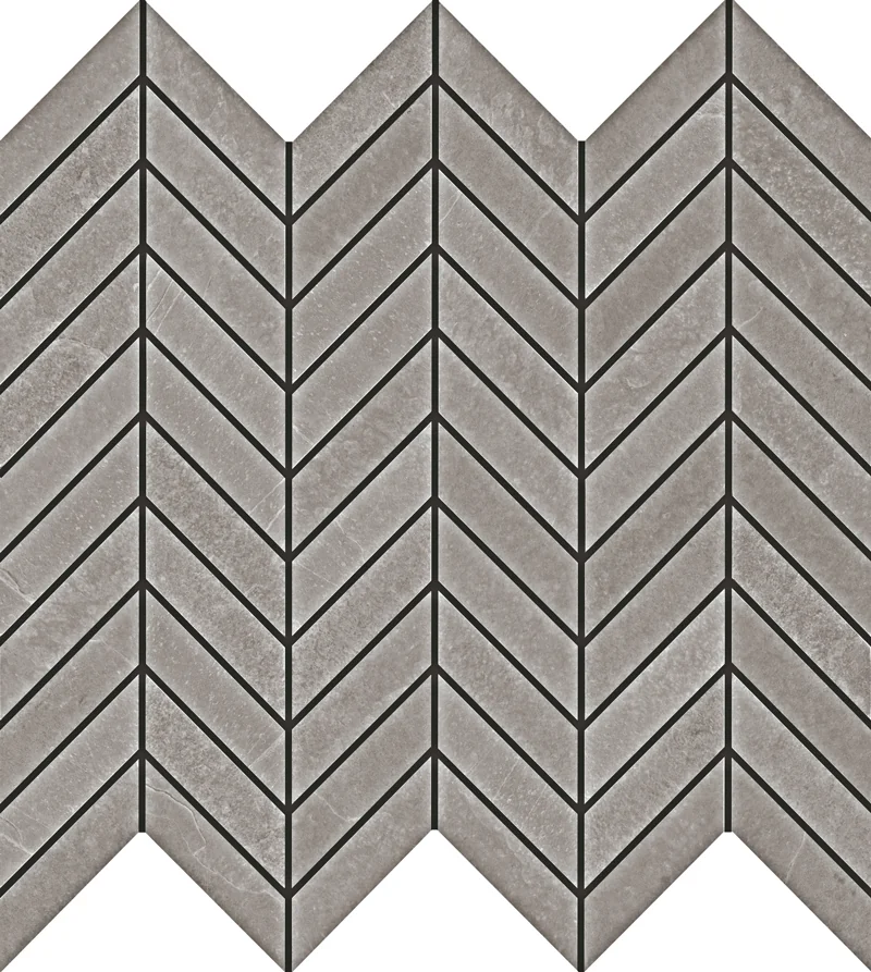 AbsoluteSlate Grey 1x2 Chevron Rectified Porcelain Mosaic Tile