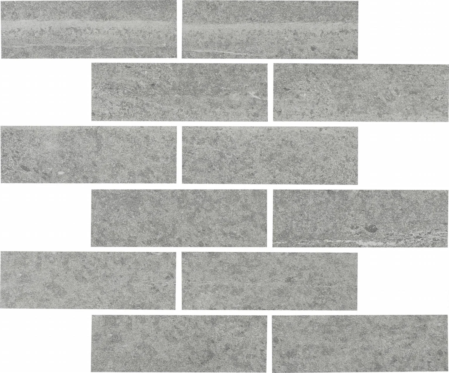 Adrock Nickel 2x6 Interlocking (12x14 Sheet) Porcelain Mosaic Tile