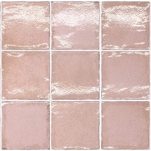 Altea Dusty Pink 3x6 Subway Glossy White Body Ceramic Tile