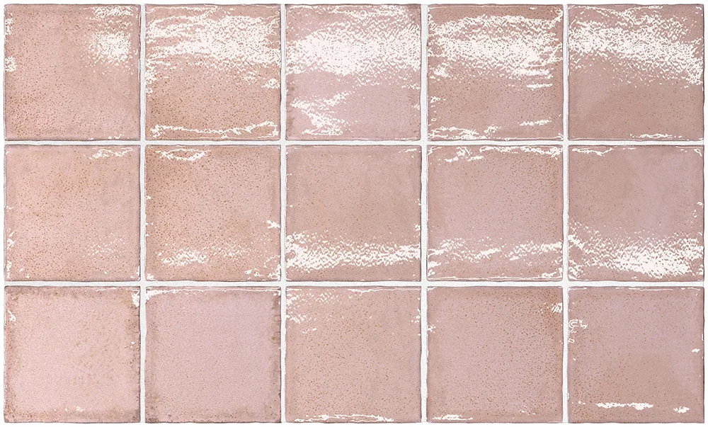Altea Dusty Pink 4x4 Glossy White Body Ceramic Tile