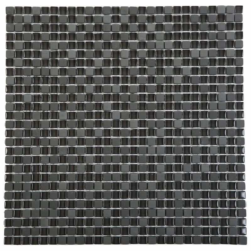 Apex 3/8 Dark Grey Mix 12x12 Mesh Sheet Glass Mosaic