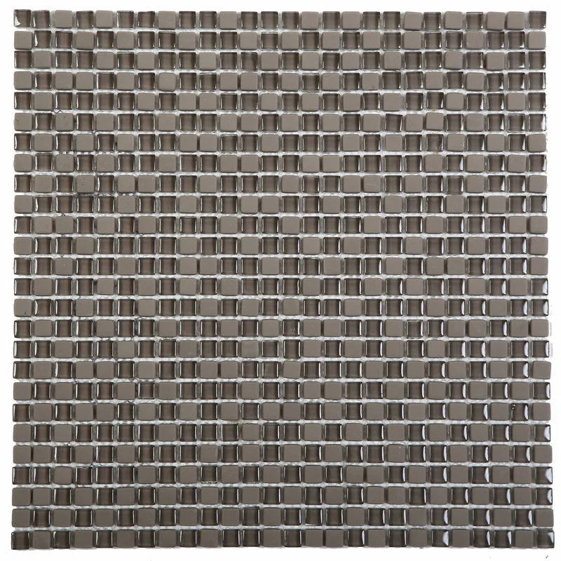 Apex 3/8 Taupe Grey Mix 12x12 Mesh Sheet Glass Mosaic