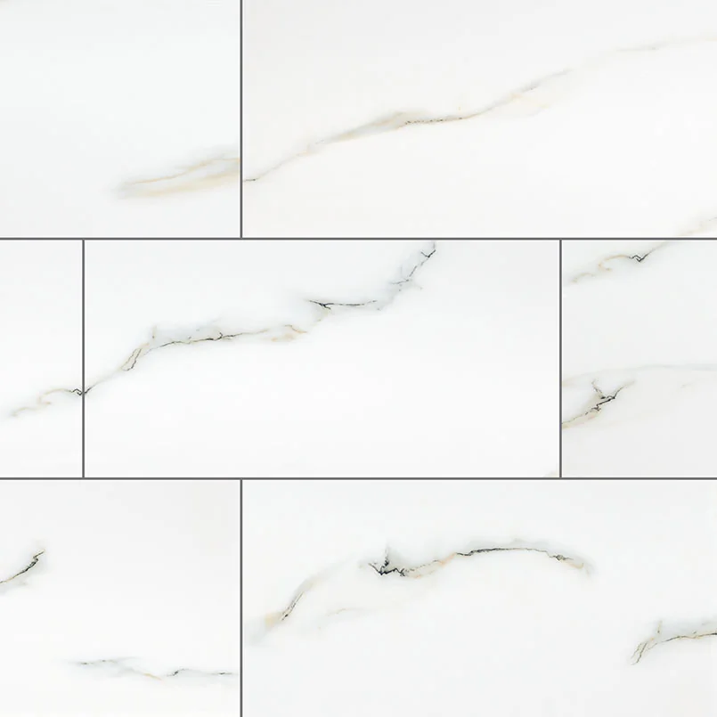 Aria Bianco 12x24 Polished Porcelain Marble Look Floor Tile