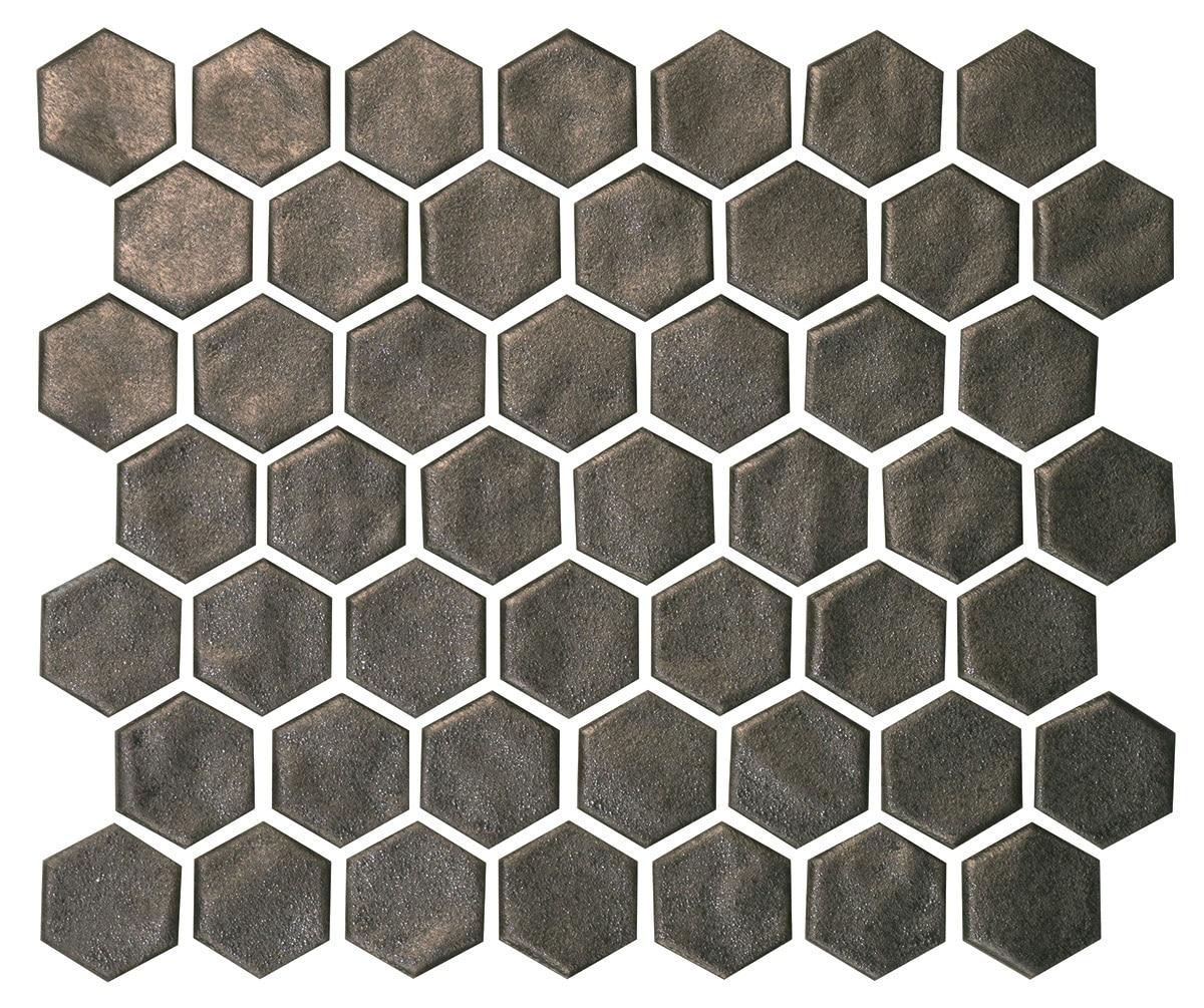 Artezen Metallic Vibe 1.5x1.5 Hexagon Glossy Ceramic Solid look Mosaic Tile