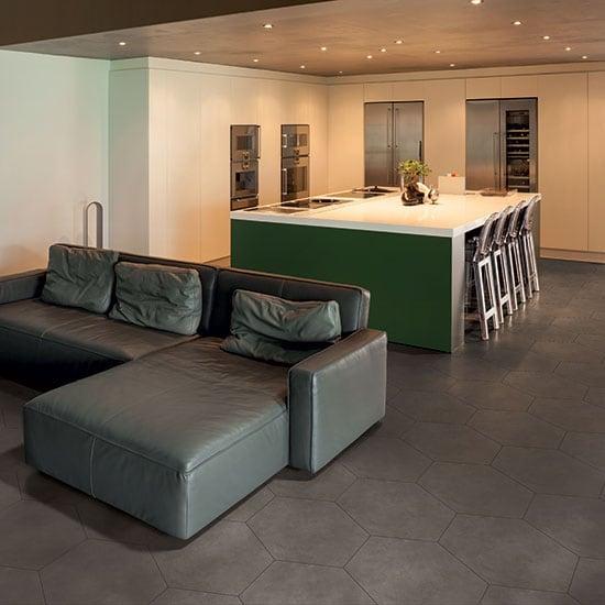 Bee Hive Ashgrey 20x24 Hexagon Matte Porcelain Monochromatic Look Tile