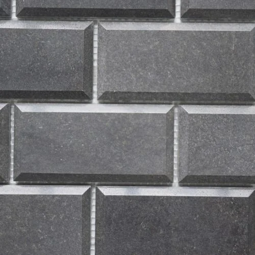 Black Basalt 2x4 Polished Beveled Mosaic Tile