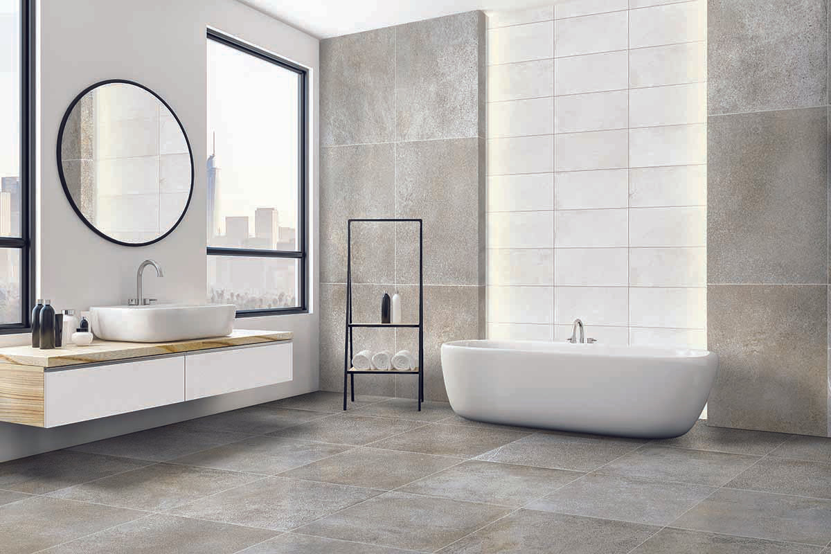 Brooklyn Cemento Greige 24x24 Textured Porcelain Cement Look Tile