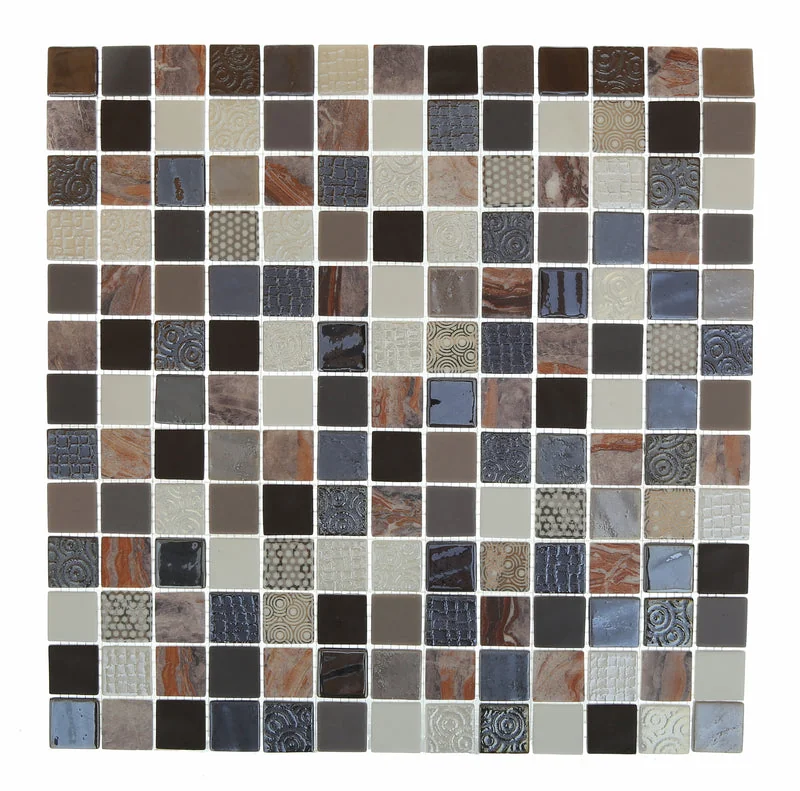 Cosmos Blend 13 1/4x13 1/4 Firenze Malla Glass Mosaic
