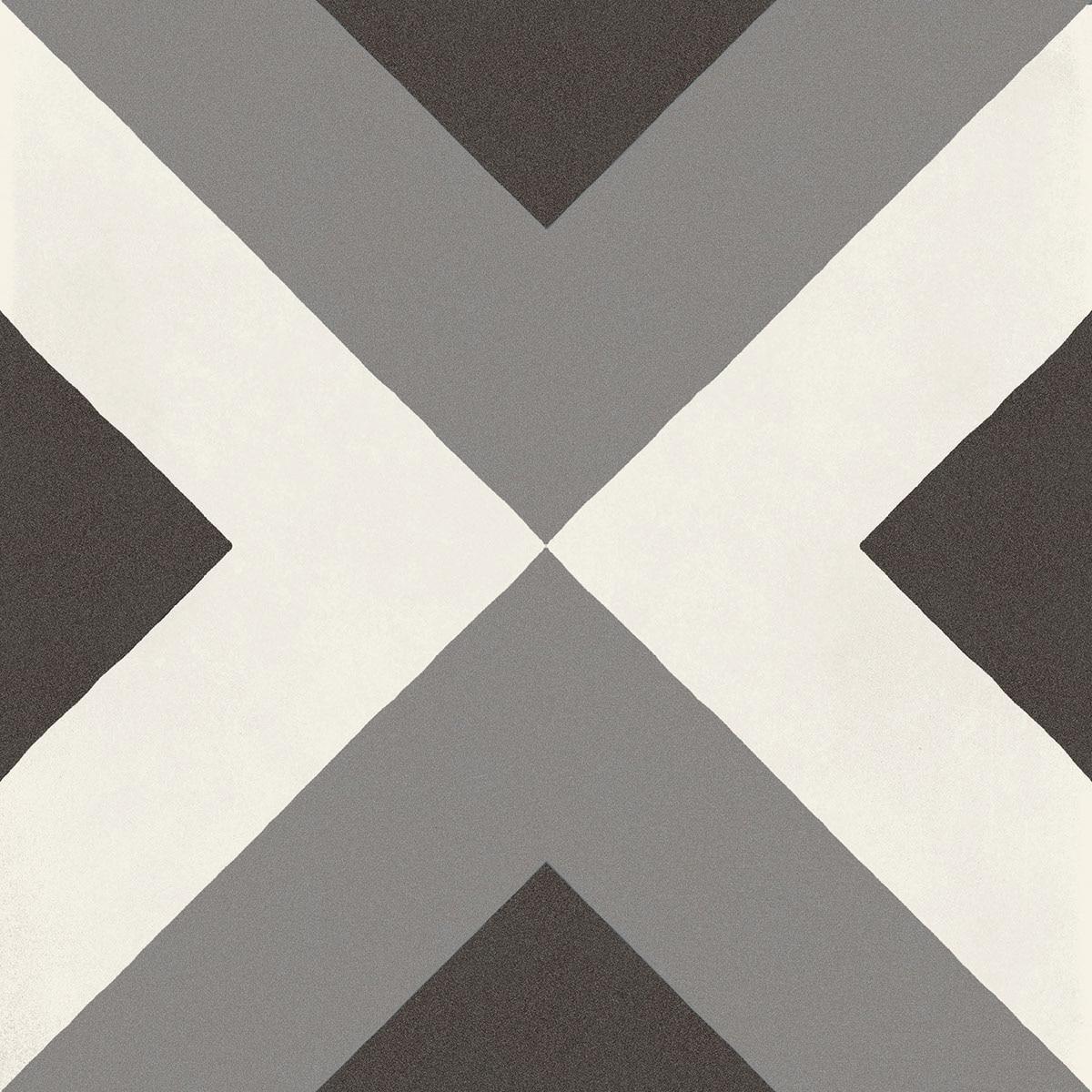 D Segni Double Diamond Smoke Blend 8x8 Matte Porcelain Concrete Look Tile