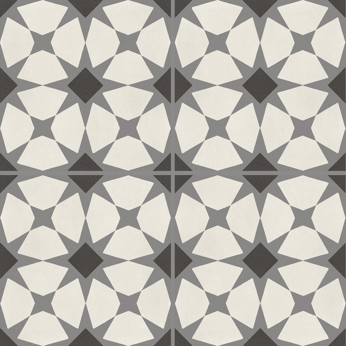 D Segni Starlit Smoke Blend 8x8 Matte Porcelain Concrete Look Tile