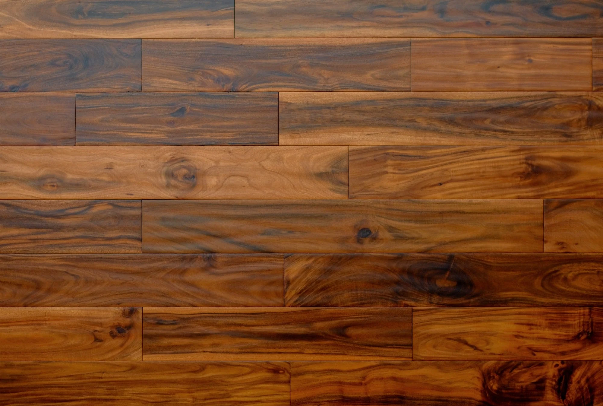 Ex. Walnut / Acacia Exotic Walnut Golden 4-3/4xRL (12-48) Hand-Scraped Urethane Walnut Wood Flooring