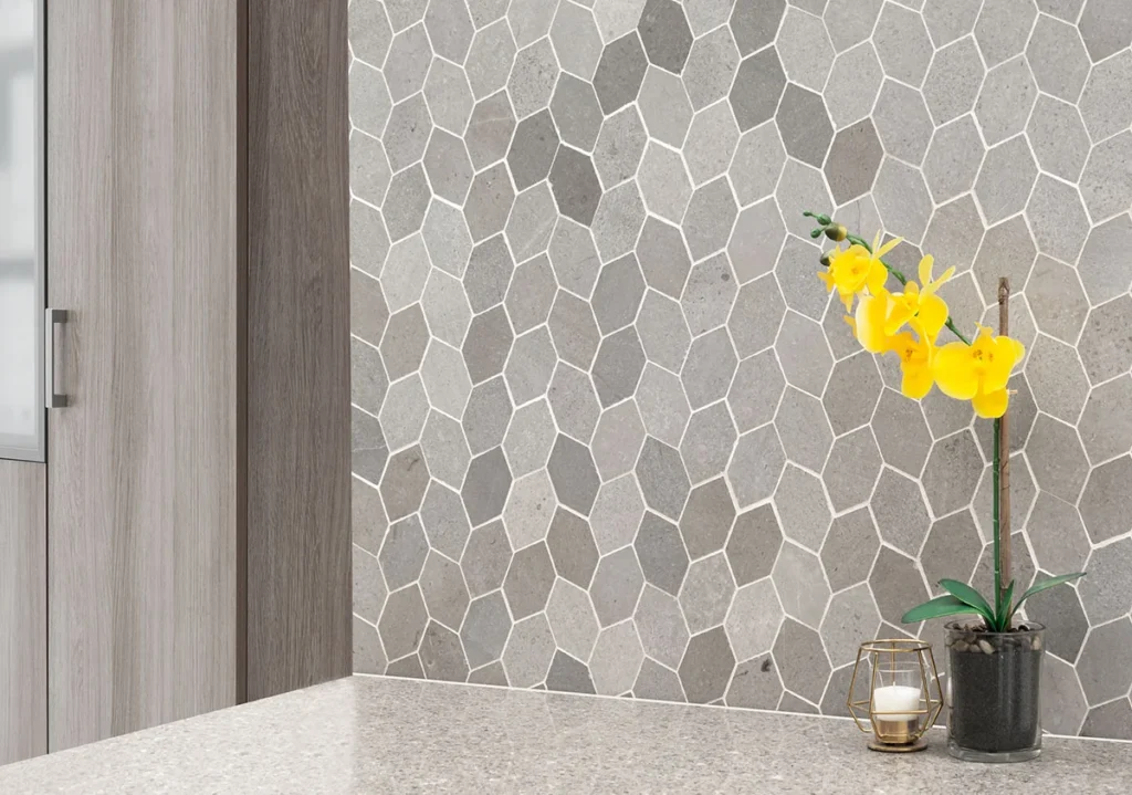 Lilly Pad Misc. Honed 0.38 Inch Limestone Mosaic Tile