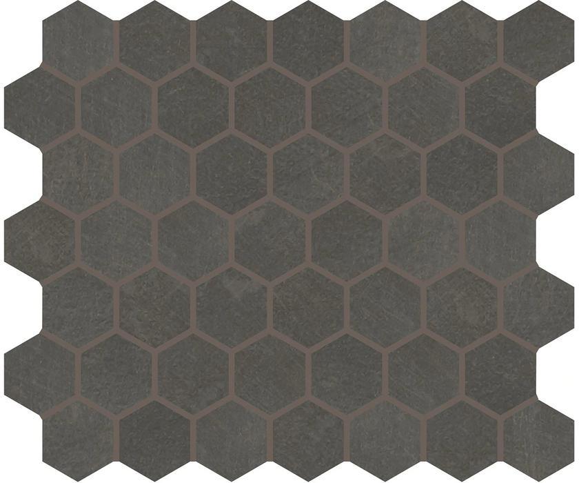 Moroccan Concrete Charcoal 1.5x1.5 Hexagon Matte Ceramic Concrete Look Mosaic Tile