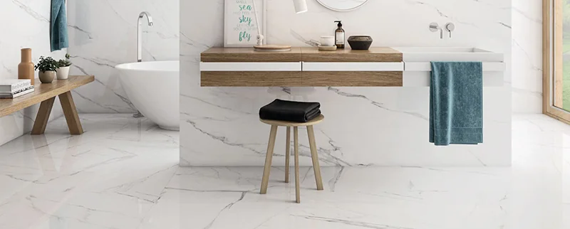 Naples White Polished 24x48 Contemporary Porcelain Tile