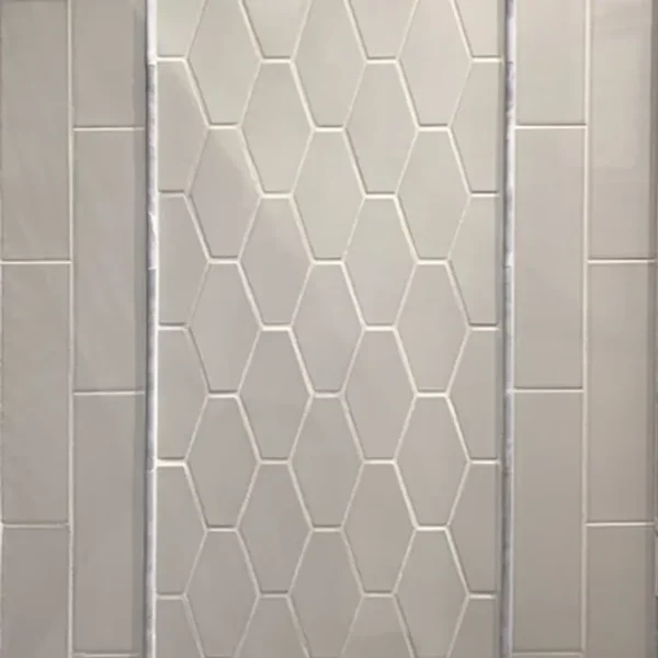 Paloma Pumice Long Hexagon 4x8 Glossy Ceramic/Porcelain Wall Tile