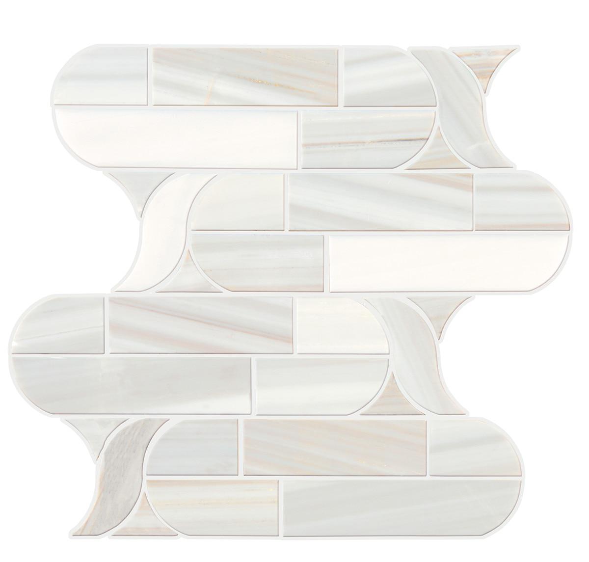 Pietra Divina Calacatta Dolomiti Cupola Polished, Honed Marble Mosaic Tile