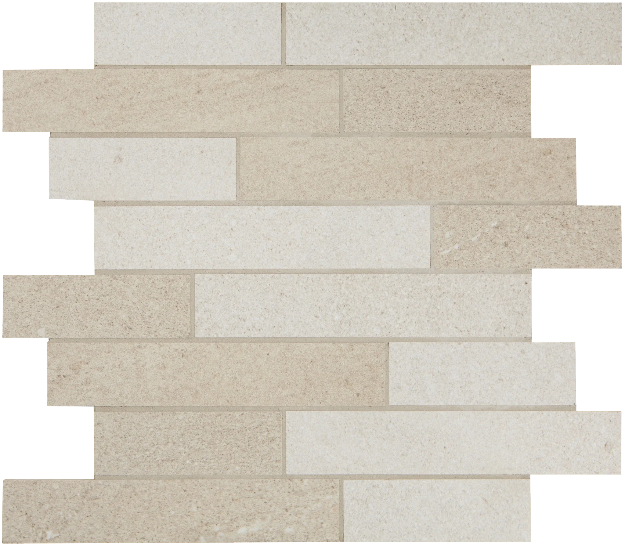 Pietra Italia Beige/White Stack Stone Look Porcelain Mosaic