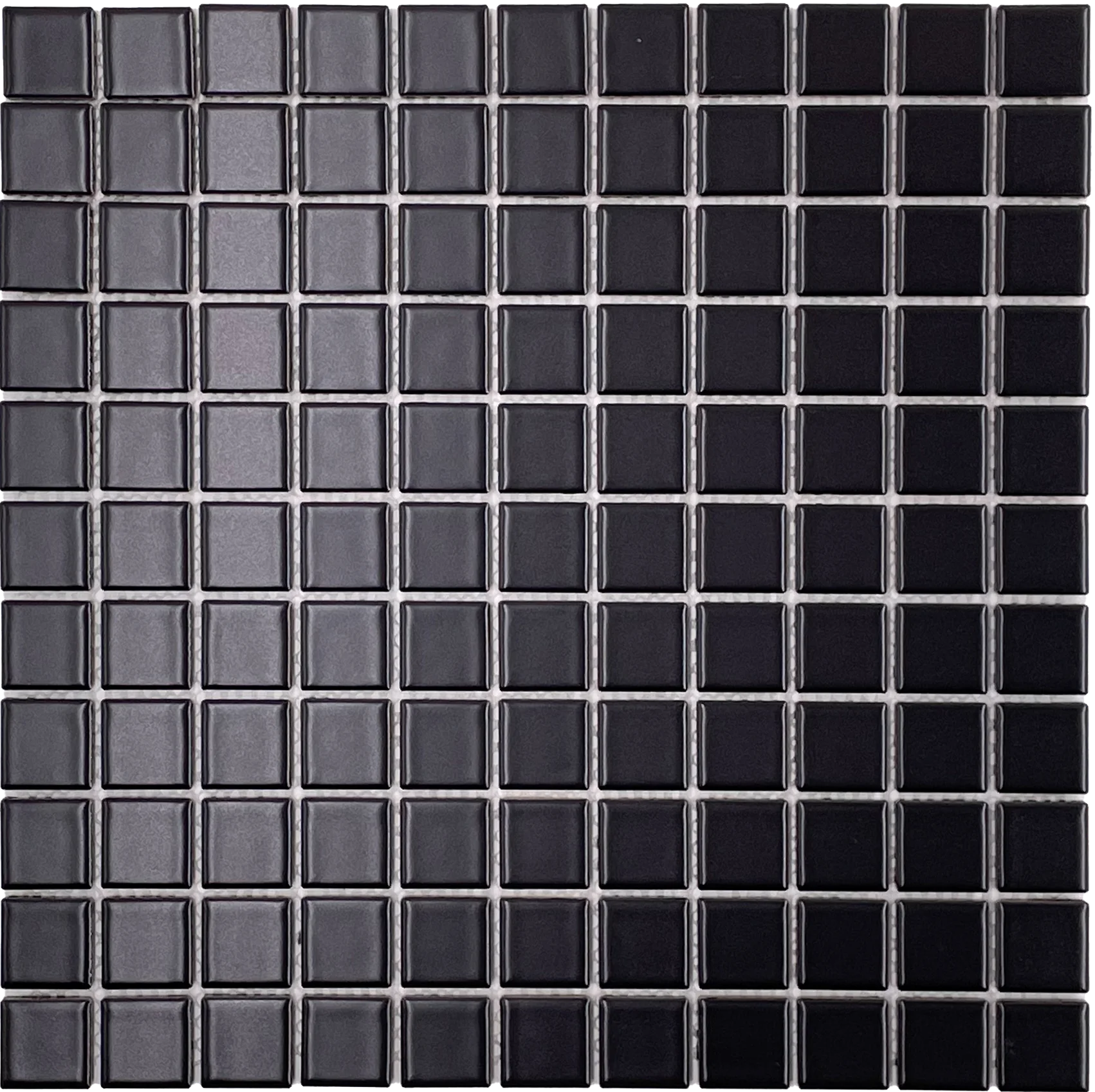 1x1 Black Matte Porcelain Mosaic