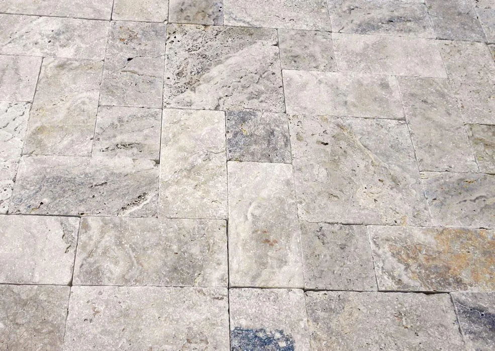 Arctic Silver VP Tumbled Travertine Tile