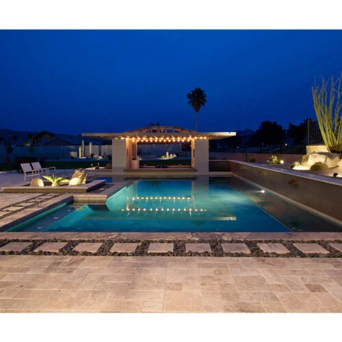 Arctic Silver 12x12 Tumbled Travertine Paver