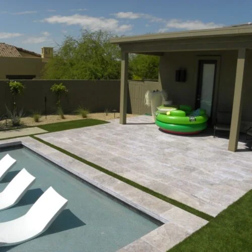 Arctic Silver 12x12 Tumbled Travertine Paver