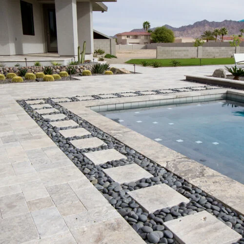 Arctic Silver 12x12 Tumbled Travertine Paver