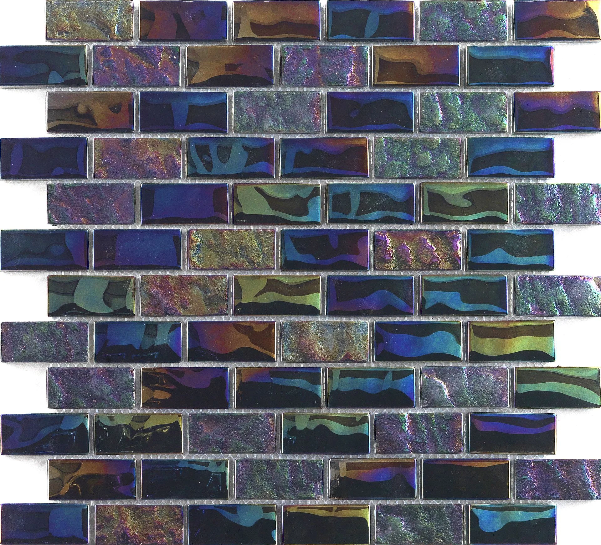 Vidrofina Anochrome THD003 1x2 Glossy Iridescent Glass Mosaic